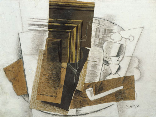 Georges Braque | Bottle Newspaper, Pipe, and Glass France, 1913Pablo Picasso and Georges Braque expl