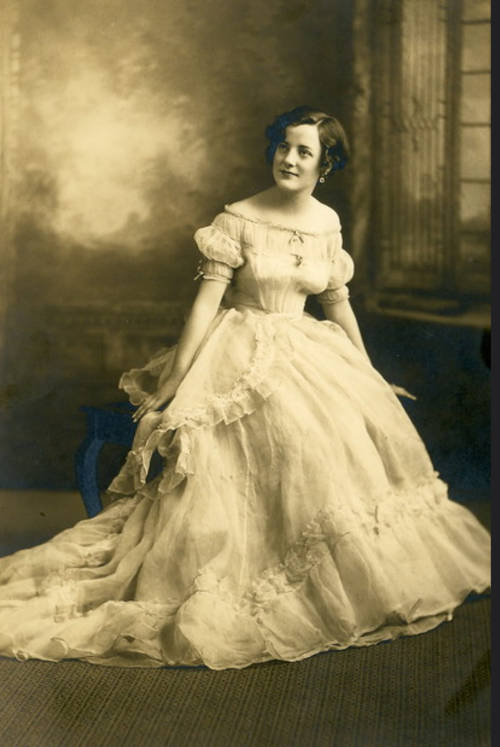 1929 Wedding portrait of bride Susan Townsend of La Granger, Illinois. From America in the 1920&prim