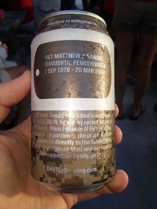 ineversurrender: Every can of beer is dedicated to a fallen member of the service. Awesome idea! ww