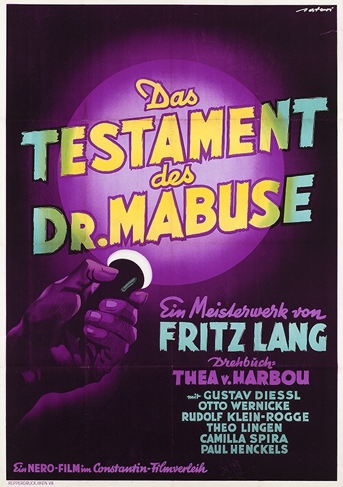 Lipót Sátori, poster artwork for “Testament des Dr. Mabuse” by Fritz Lang,