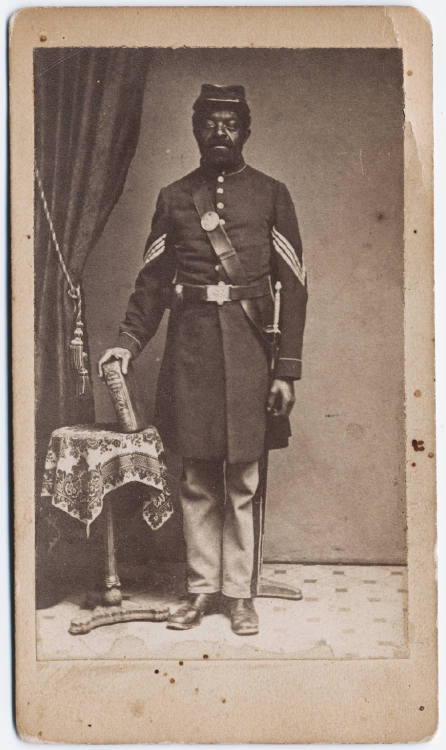 thecivilwarparlor:Soldier In Union Army Sergeant Uniform 18641,764 men of color served Connecticut d