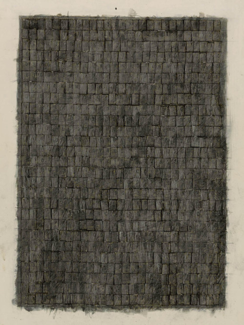 ochyming:Jasper Johns   USA, b. 1930  Alphabets, 1957   graphite wash, graphite and printed canvas b