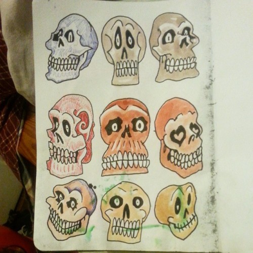 Sex Added some watercolor to the skulls in my pictures