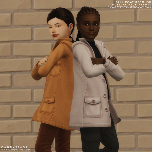 candysims4:FALL COAT RECOLOR  + RECOLOR ACCSA simple but also wonderful recolor of this cute coat th