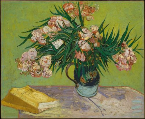 Vincent van Gogh - Majolica Jar with Branches of Oleander / Oleanders, 1888. Oil on canvas The Metro