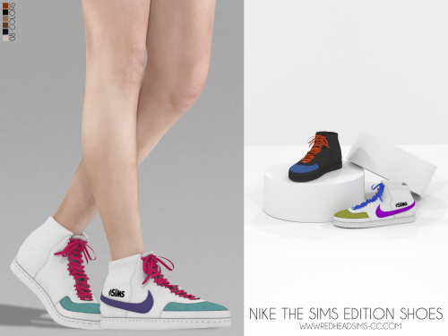 redheadsims-cc:NIKE THE SIMS EDITION SHOESNEW MESHCompatible with HQ ModCategory: ShoesCustom Thumbn