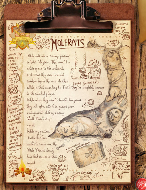 Today&rsquo;s Fallout Bestiary page; Molerats!