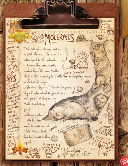 Today’s Fallout Bestiary page; Molerats!