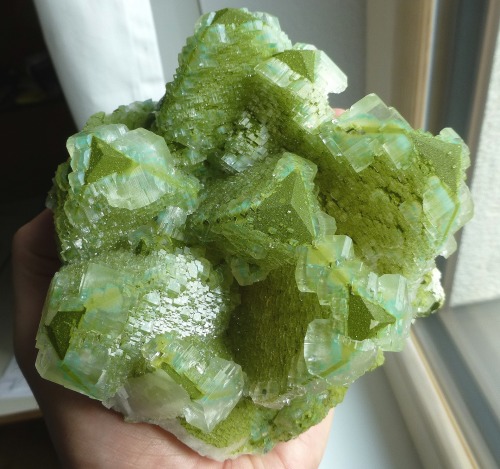 Calcite with Duftite and Dioptase - Tsumeb, Otjikoto Region, Namibia