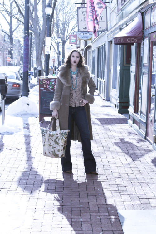 Who else is over winter…Vintage Camel Sheerling coat ( So freaking warm ) from Malenas Vintag