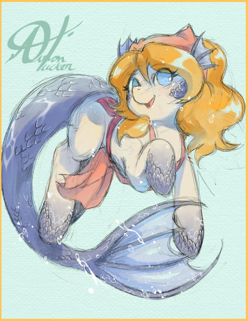 alts-art: MARINA the Half-SeaPony! Making a splash! Commissioned by Anonymous! Super fun to draw! 