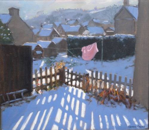 myfairynuffstuff:Andrew Macara (b.1944) - Washing line, Bolehill, Derbyshire.