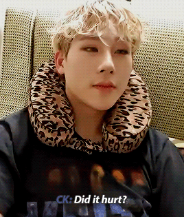 kiihyun:chill out changkyun… i am glad it didn’t hurt tho (trans)bonus: cringy jooheon