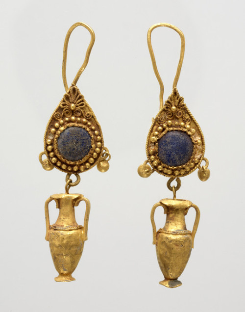 centuriespast: Pair of earrings with amphora pendants Unknown artist Pair of earrings with amphora p