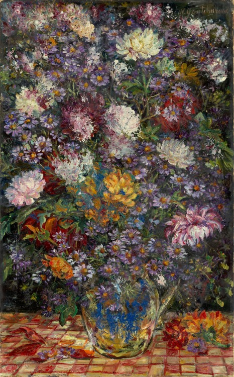 peaceinthestorm: Natalia Goncharova (1881-1962, Russian) ~ Flowers in a Jug