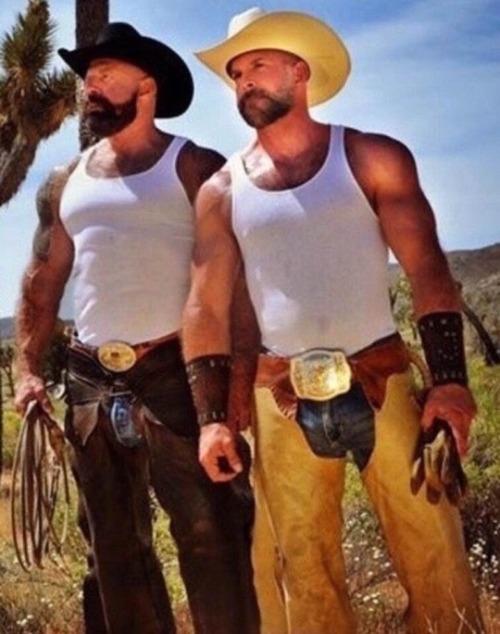 outlawleather:Someone needs to give these boys two bad ass gunbelts to hang on their hips