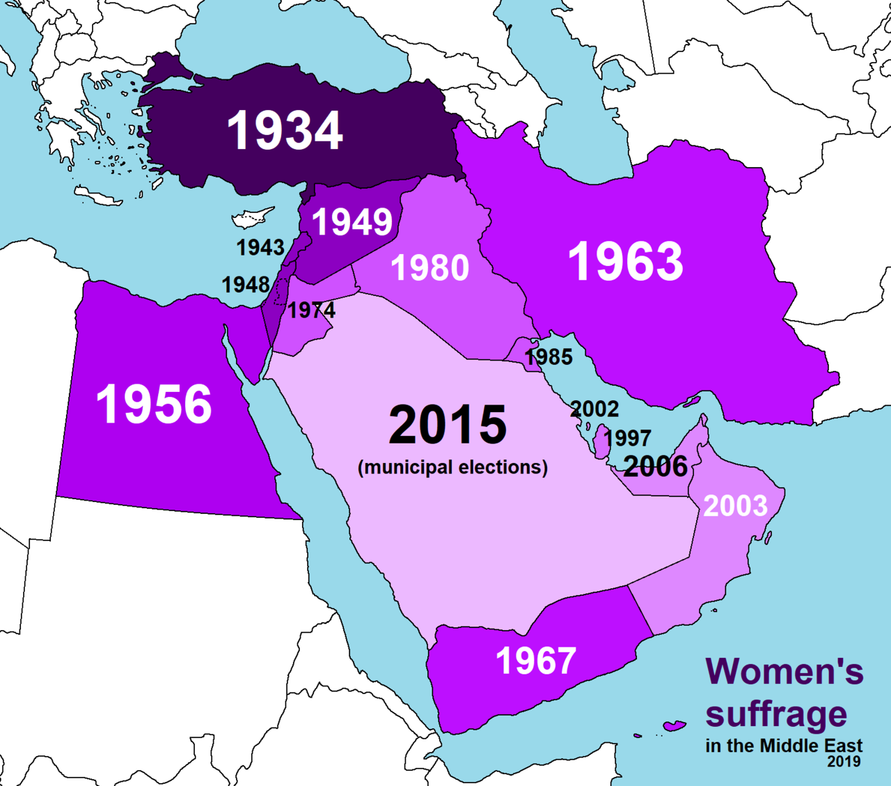 Women’s suffrage in the Middle East Maps on the Web