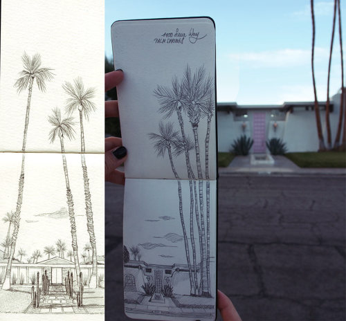 Roadtrip US WESTCOAST  - Travel sketches :1. Matador State Beach - Malibu2. Fire Wave - Valley 