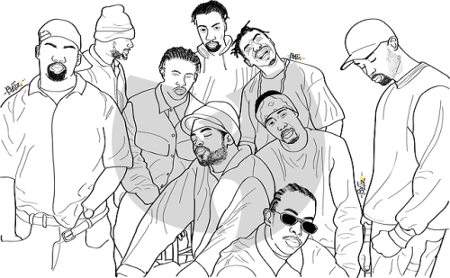 oh-beatriz: Art with Beatz  part 1 unfinished and uncolored illustrations  Eric B and Rakim De La Soul Atmosphere (Slug & Ant) Wu-Tang Clan for more visit here 