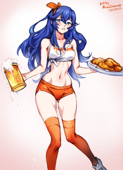 XXX #883 Lucina Waitress (FE Awakening)(Commission)Support photo