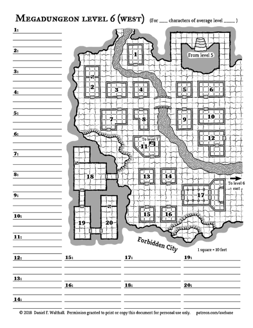 Megadungeon level 6 (map #48) Megadungeon time! This level of the megadungeon was my favorite to dra