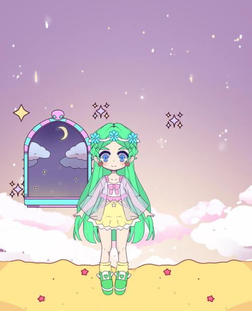 I made an oc with the app MimiStar Dress Up &lt;3 this was also part of an art contest ♥