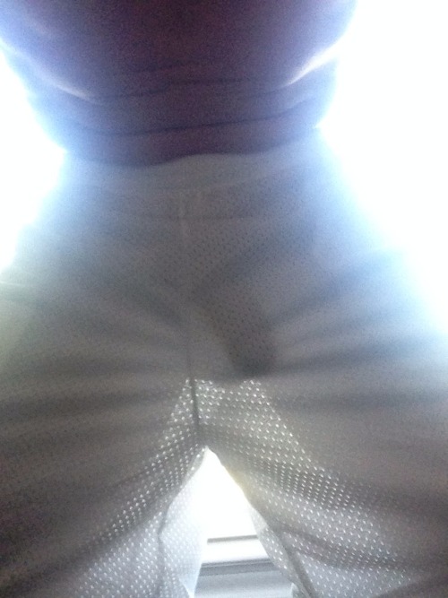 freeballer13:My white mesh shorts. Self picHe can.