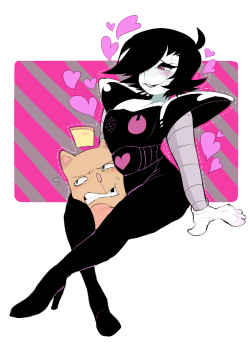 tokimekiwaku:  my friends dared me to draw mettaton/burgerpants and they thought i wouldn’t do it, too bad they were WRONG 