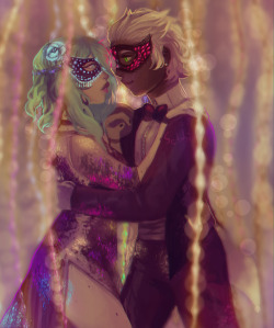 crybabytime:  SO @undercovermcdfan CAME UP W A MASQUERADE TRAVLYN AU ANDI HAD TO DRAW ITYALL DONT KNOW HOW MANY TIMES I LISTENED TO CANTARELLA BC OF THIS