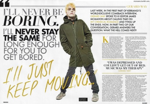 mcrscans: “I don’t think My Chemical Romance is supposed to happen again. I think it&rsq