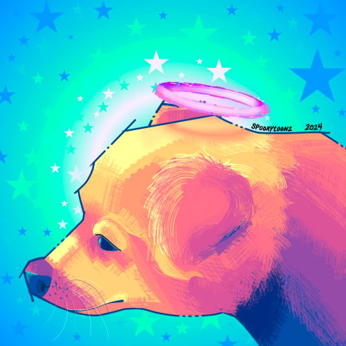Digital Painting For Biscuit Who Passed Away A Year Ago Yesterday :(