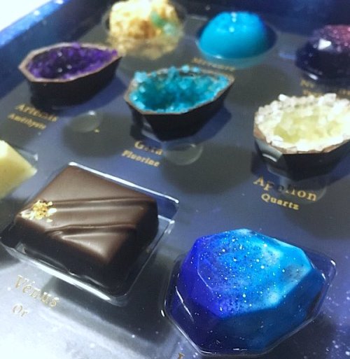 nae-design:Greek mythology and planetary inspired gemstone chocolates by Foucher Olympus