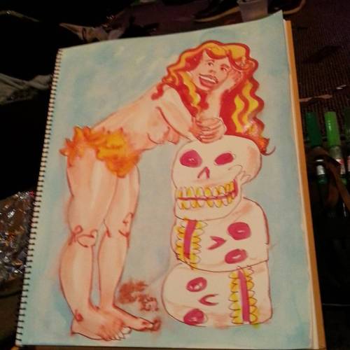 At Dr. Sketchy’s drawing Madge of Honor. Wicked good times.  #art #drawing #artistsontumblr #artistsoninstagram #drsketchy #drsketchys