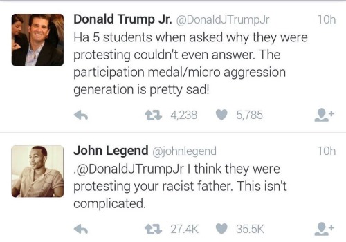 darnellehailey: hypnotic-flow:  diekingdomcome:  dominicanafrolatina:  splasheffect:  John legend is real af for this. ✊🏽✊🏽  Damn  I’m here for him  my man, John Legend was accepted to Harvard University…. talkin bout “no education”