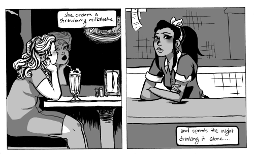 orchidmantid: milkshakes! the next comic for my minicomics class completed. now i gotta scram to the