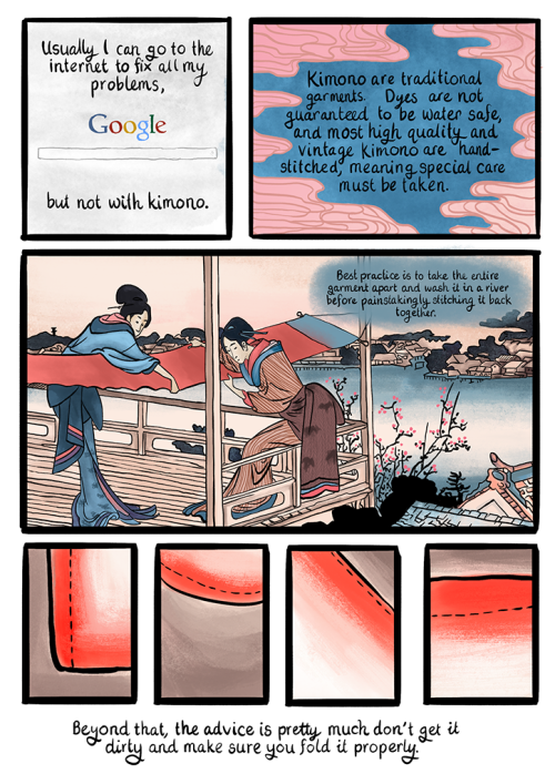 jemyoshioka:  Folding Kimono is a short autobiographical comic about being a  Japanese-New Zealander. The comic discusses the barriers to engaging  with heritage actoss distance and generations through the gift and care  of a traditional kimono.