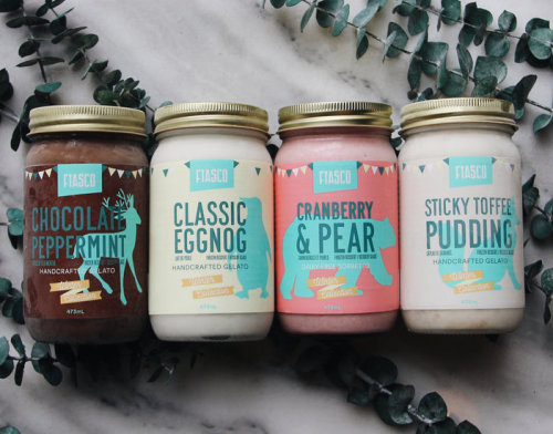 Fiasco Gelato released a series of delicious holiday flavours, design by Ayra Peredo