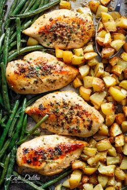 foodffs:  Sheet Pan Garlic Herb Butter Chicken