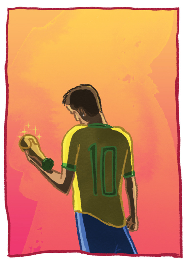 World Cup Dreams Neymar has dreams of bringing the trophy home on home soil. Print now available here.
Print Shop / Twitter