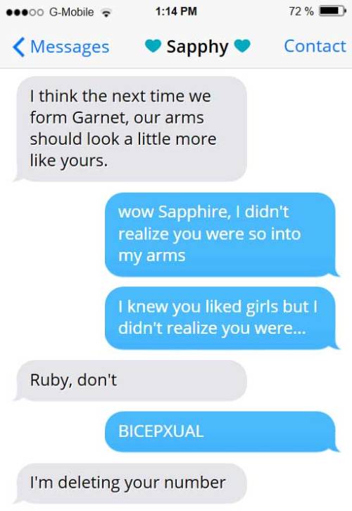 Sex textsbetweengems:  Don’t worry, that’s pictures