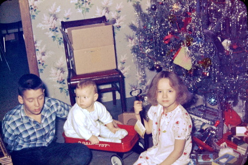 Uncle Bruce, Jay and my mom, Linda, early on Christmas morning