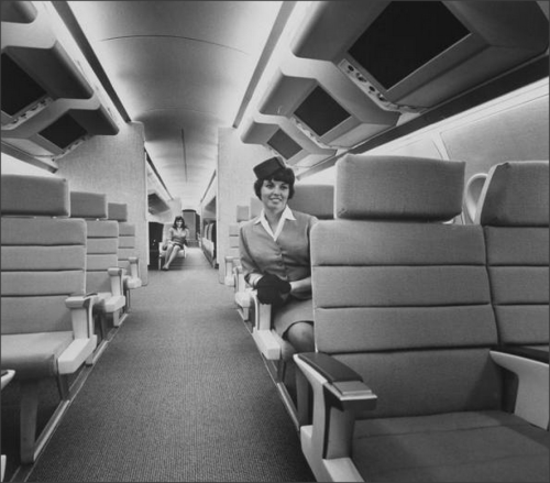 Interior of Lockheed 2000 supersonic transport plane,1966Ralph Crane