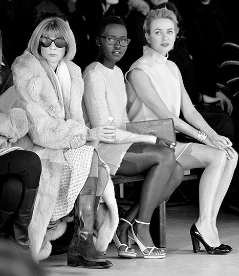 nyctogenous:  Anna Wintour, Lupita Nyong’o, and Naomi Watts at Calvin Klein f/w
