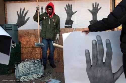 socialjusticekoolaid:  Today in Solidarity (11/30/14): Artists in Ferguson/St Louis have transformed boarded up shops into beautiful protest art, calling for peace, strength, and understanding. A movement in motion. #staywoke #farfromover 