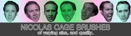 what-the-fuck-deviantart: Nicolas Cage Brushes for Photoshop (by Newhelper) ((Every one of you needs
