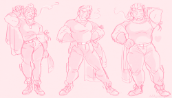 sherahighwind:  Some nice bodies! I don’t really have a consistent amount of pudge that I assign to Cid. It usually bonces around those three. Shera, I like to draw fat, though sometimes you’ll see her a bit thinner.  