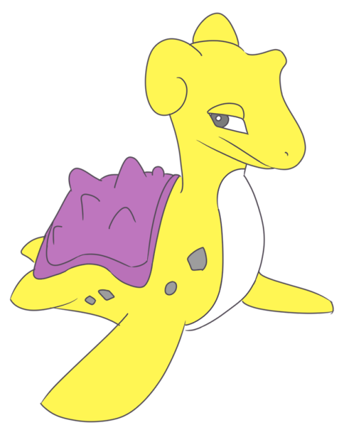 Drew a Lapras, decided to do some pride variants - trans, nonbinary, genderqueer and agender -Please