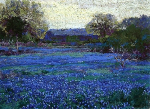 little-miss-melancholy:Bluebonnet landscapes painted by Juliun Onderdonk