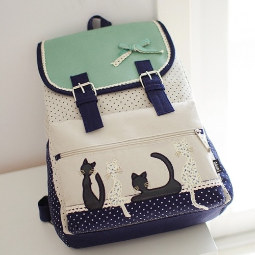 Polka Dot Cat Backpack - $33