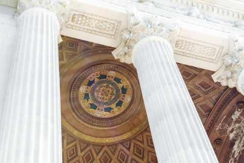 The columns and the ceiling of the Altare della Patria, Rome-Italy 